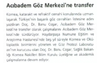 Medikal Acıbadem Göz Merkezine... Mart 2007