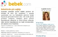 bebek.com Bebeklerde Göz Sağlığı 05.08.2013