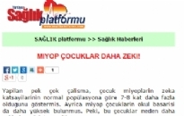 saglikplatformu.com Miyop Çocuklar Daha Zeki! 01.01.2013