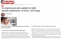 Hürriyet Çocuğunuzun Göz Sağlığı... 29.11.2021